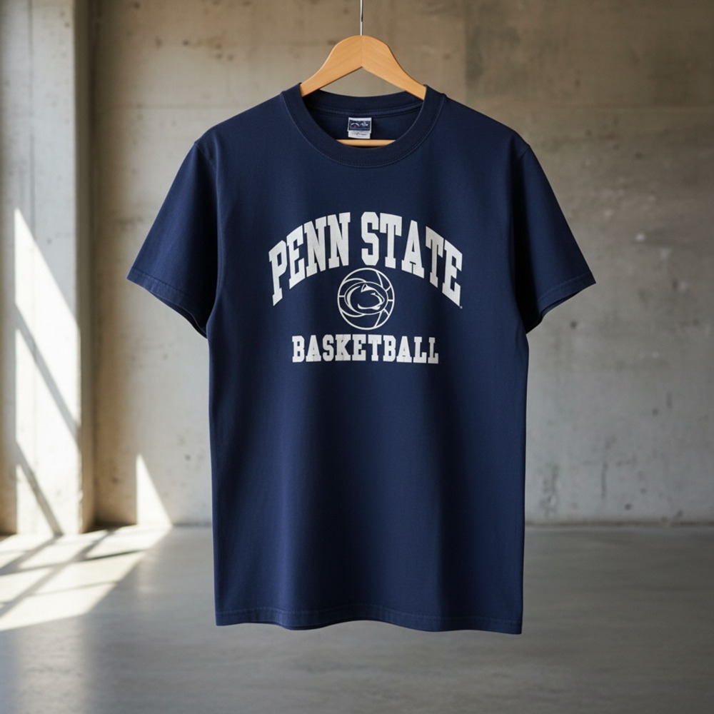 Penn State Basketball T-Shirt Size L Navy Blue NCAA College